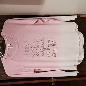Cato long sleeve sweater, med womens, mauve to white ombre, lightweight